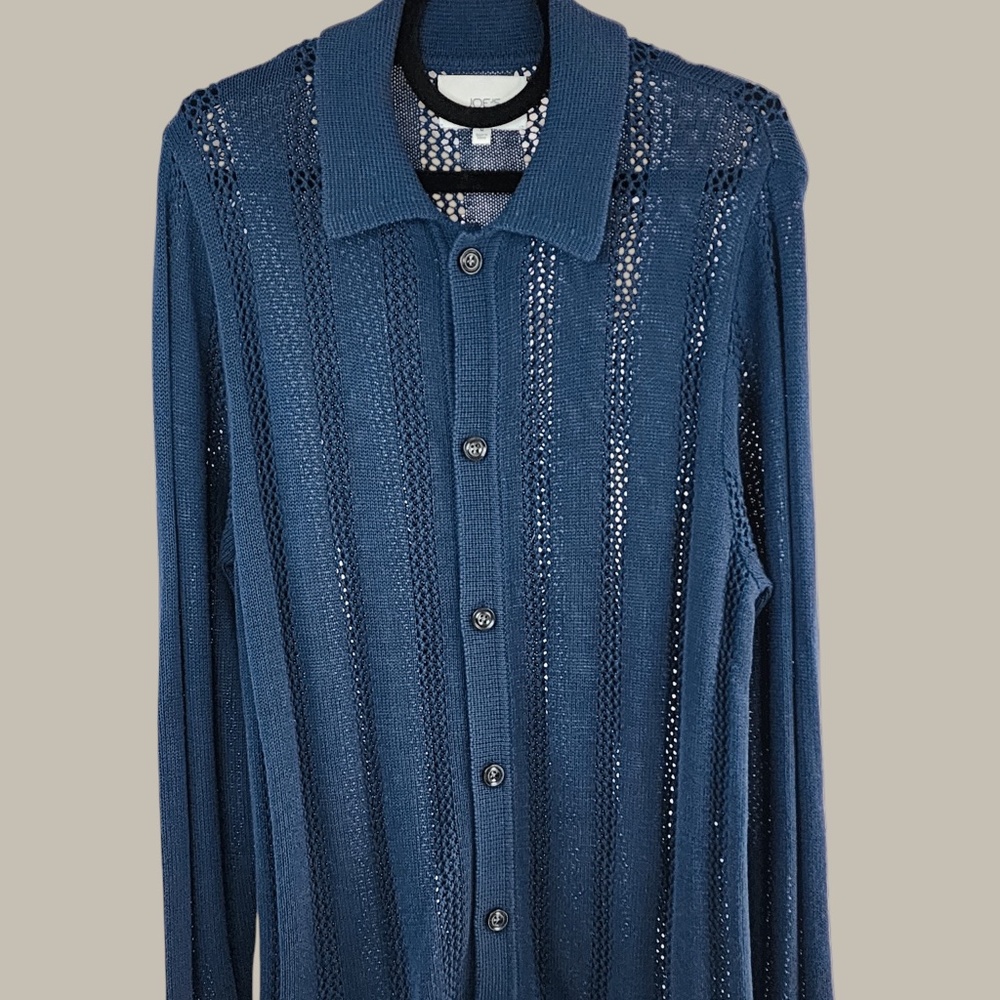 Joe's - Navy - Crochet - Button - Front Sweater/ Medium